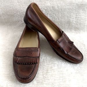 Cole Haan brown leather kiltie loafers slip-ons